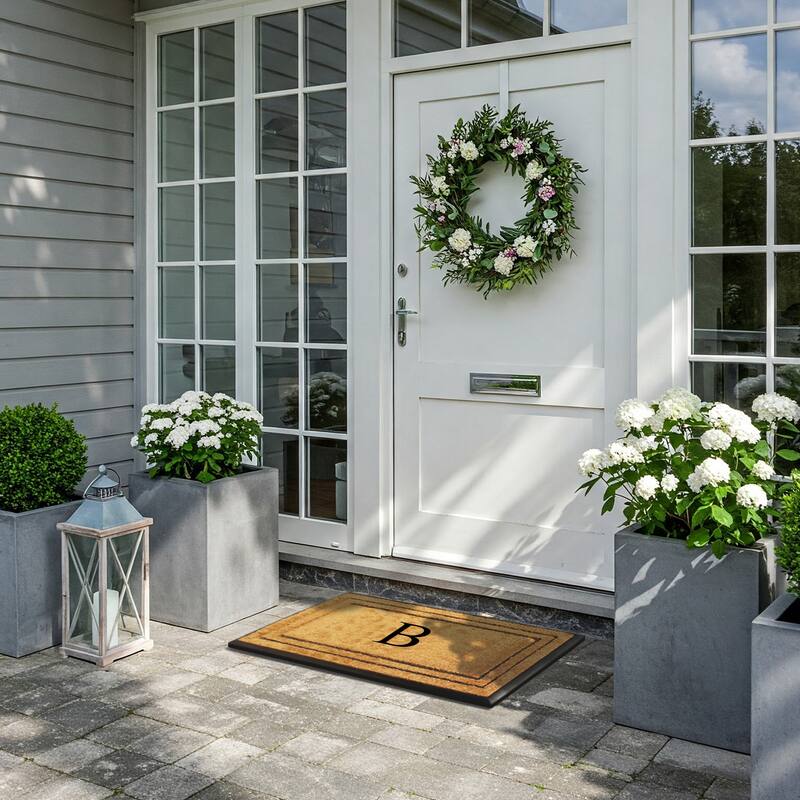 A1HC Natural Coir & Rubber Door Mat, Heavy Duty, Dirt Trapping, Long-Lasting Entrance Doormats,Thick & Durable Outdoor Entry Mat