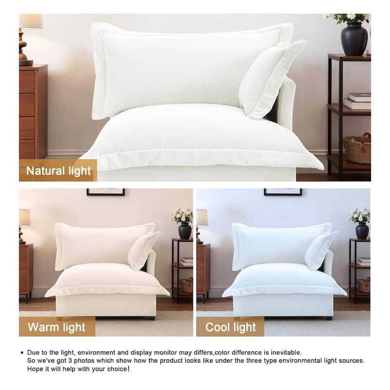 Double Layer Cushion Comfy Cloud Modular Sectional Sofa Couch Ottoman