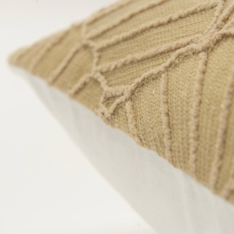 Rizzy Home Transitional Ivory Pillow Cover - 20" x 20"