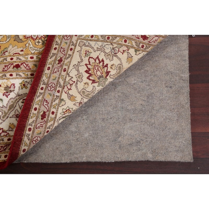 Wool/ Silk Vegetable Dye Floral Tabriz Oriental Area Rug Hand-knotted - 8'1" x 10'5"