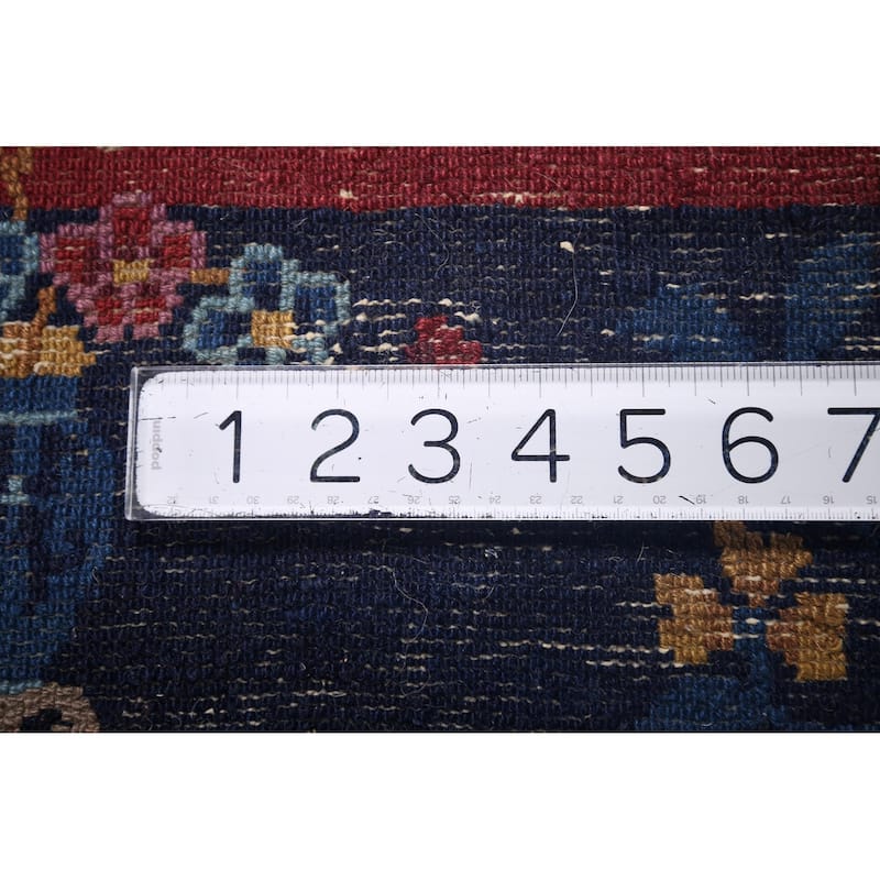 Vegetable Dye Blue Art Deco Chinese Antique Rug Handmade Wool Carpet - 6'1"x 8'10"