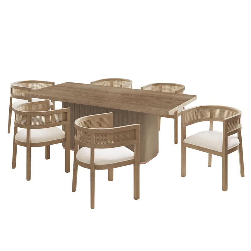 Christopher Knight Home - Veridian Rubberwood Upholstered 7 Piece Dining Set