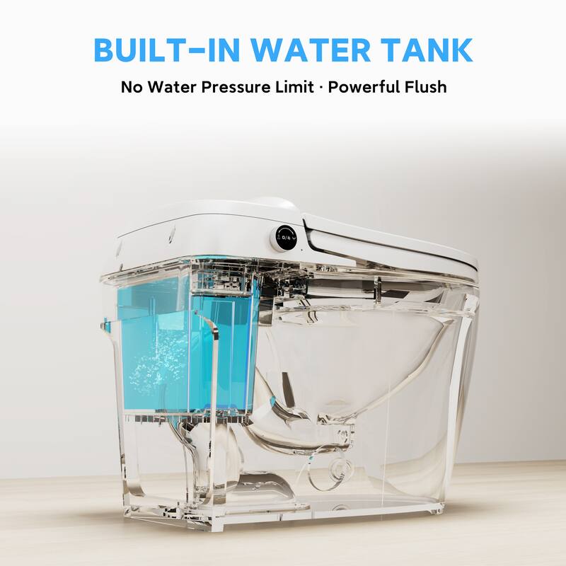 Smart Toilet with UV Sterilization, Dual Nozzles, Radar Sensor, Quiet Closing, Heated Seat, Night Light