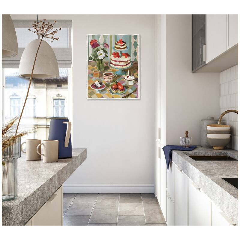 Kate and Laurel Sweet Tooth by Mary Sparrow Framed Canvas Wall Art Print