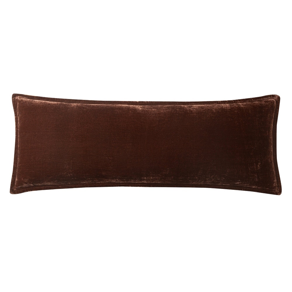 HiEnd Accents Stella Faux Silk Velvet Romantic Western Long Lumbar Pillow, 14"x42"