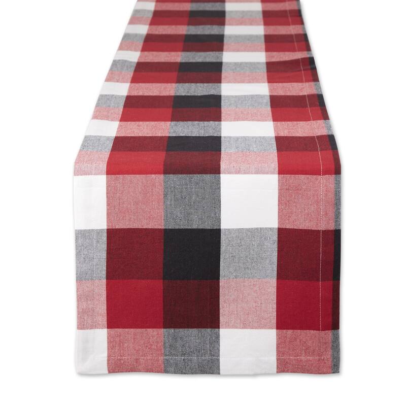 DII Tri Color Check Table Runner - Table Runner, 14x72" - Cardinal Red