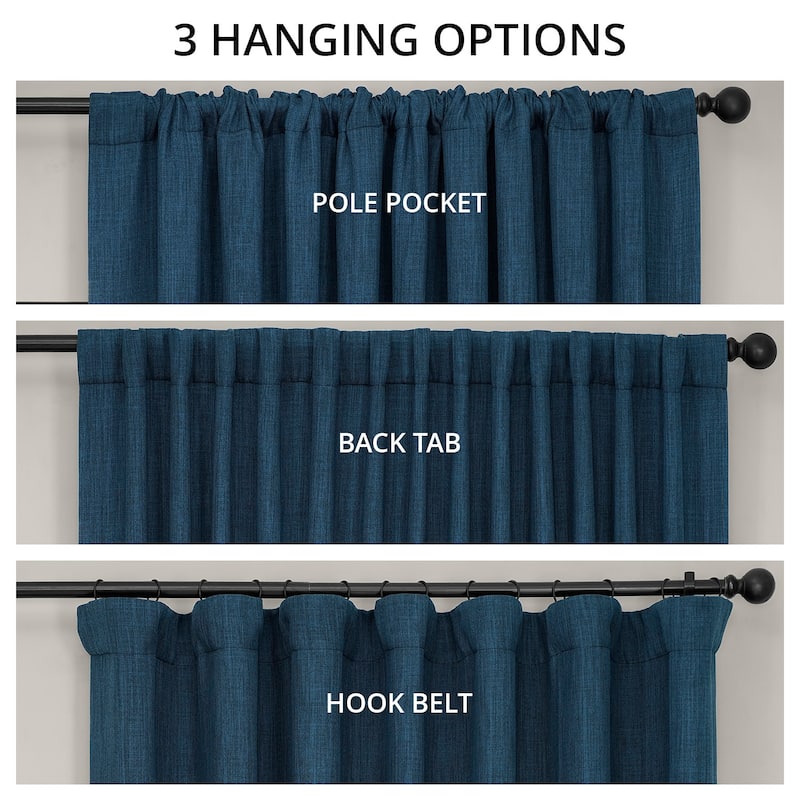 Exclusive Fabrics Textured Faux Linen Extra Wide Room Darkening Curtains for Bedroom & Living Room Curtains (1 Panel)