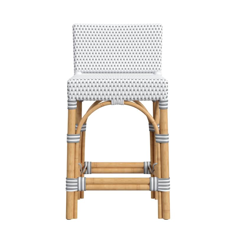 Serienna 24.5"H Seat Rattan Low Back Counter Stool