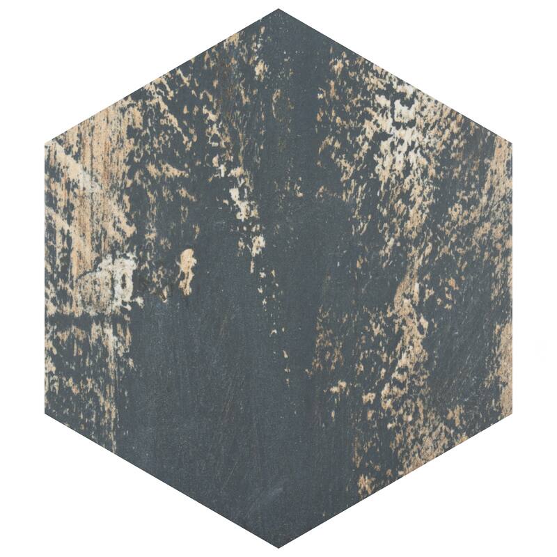 Merola Tile Gaugin Hex Catan Shadow 8-5/8" x 9-7/8" Porcelain Floor and Wall Tile