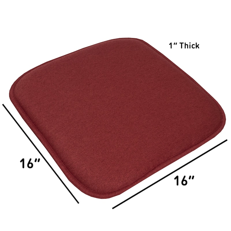 Sweet Home Collection Charlotte Jacquard Memory Foam Non Slip Back Chair Pad Cushion 16" x 16"