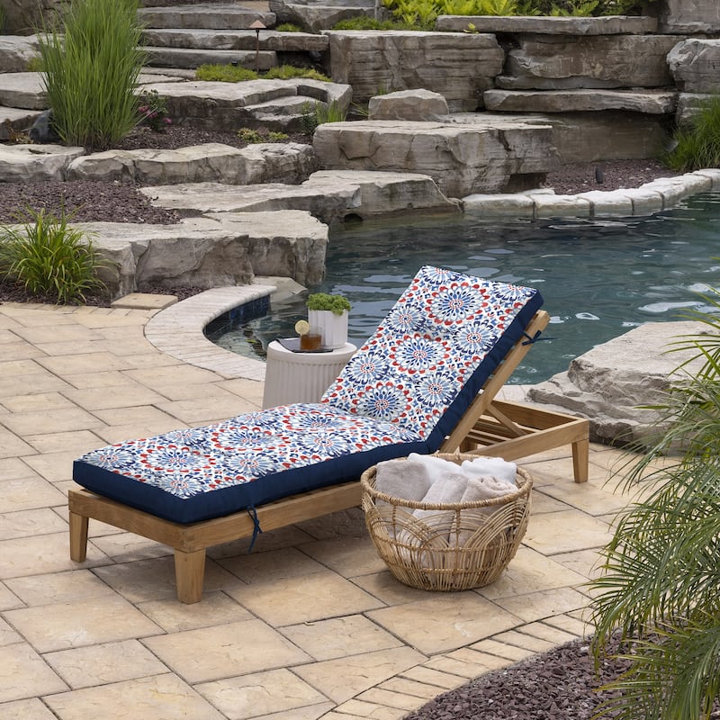 ARDEN Outdoor Plush Modern Tufted Chaise Cushion, 76 x 22