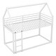 preview thumbnail 11 of 11, White Twin over Twin Metal House Bunk Bed with Built-in Ladder