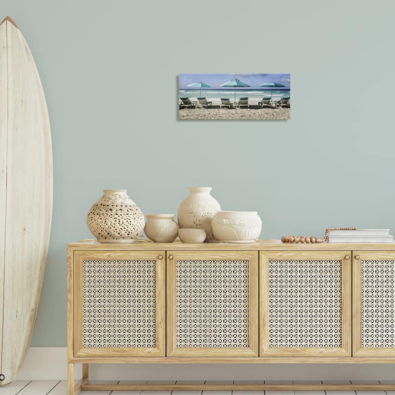 Stupell Lined Up Beach Chairs Canvas Wall Art Design By Mary Lou Johnson