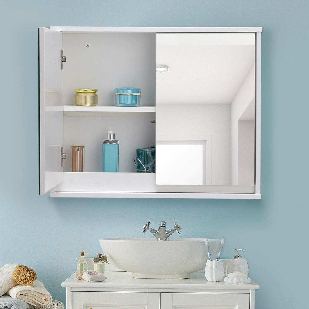 Shop Modern 22 X 18 Inch Bathroom Wall Mirror Medicine Cabinet On Sale Overstock 29084504