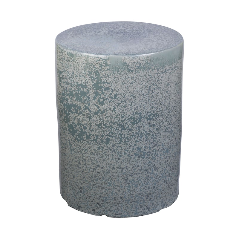 Elk Home Derry Blue Glazed Earthenware 13 Inch Wide Stool