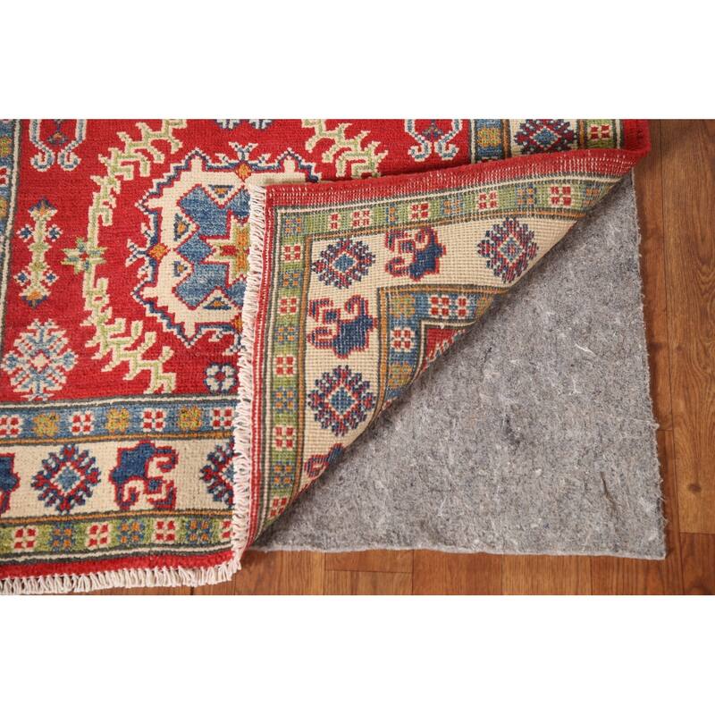 Red Traditional Kazak Accent Rug Hand-Knotted Wool Carpet - 2'9" x 4'1"