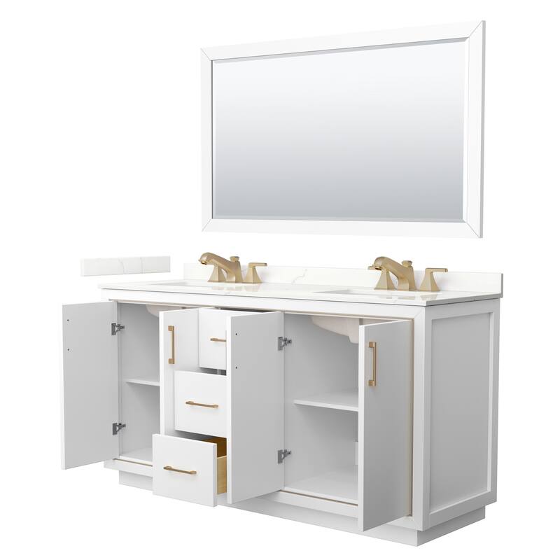 Wyndham Collection WCF111166D-QTZ-US3M58 Icon 66" Free Standing Double