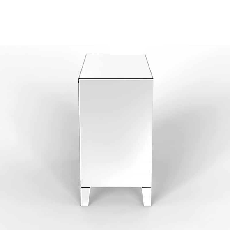 Glam Mirror Nightstand Bedside Table with 3 Drawer Chest