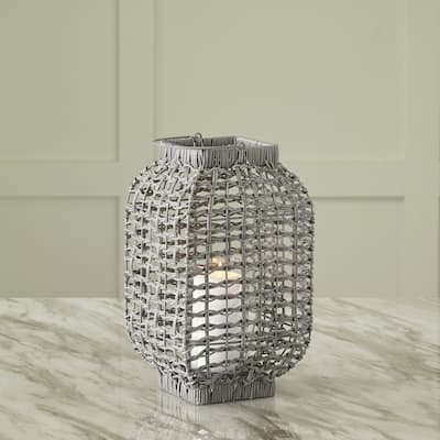 Ashley Furniture Evonne Antique Gray Lantern - 8"W x 8"D x 14"H