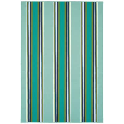 Voavah Seafoam Hand-Made Flatweave Indoor/Outdoor Area Rug