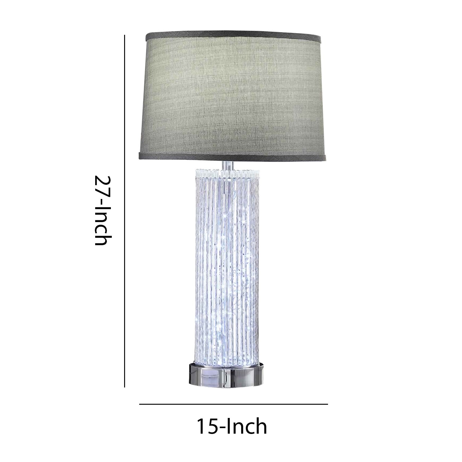 chrome and grey table lamp
