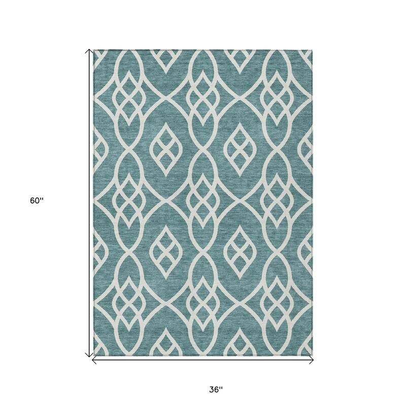 HomeRoots Trellis Transitional Rectangle Outdoor Rug