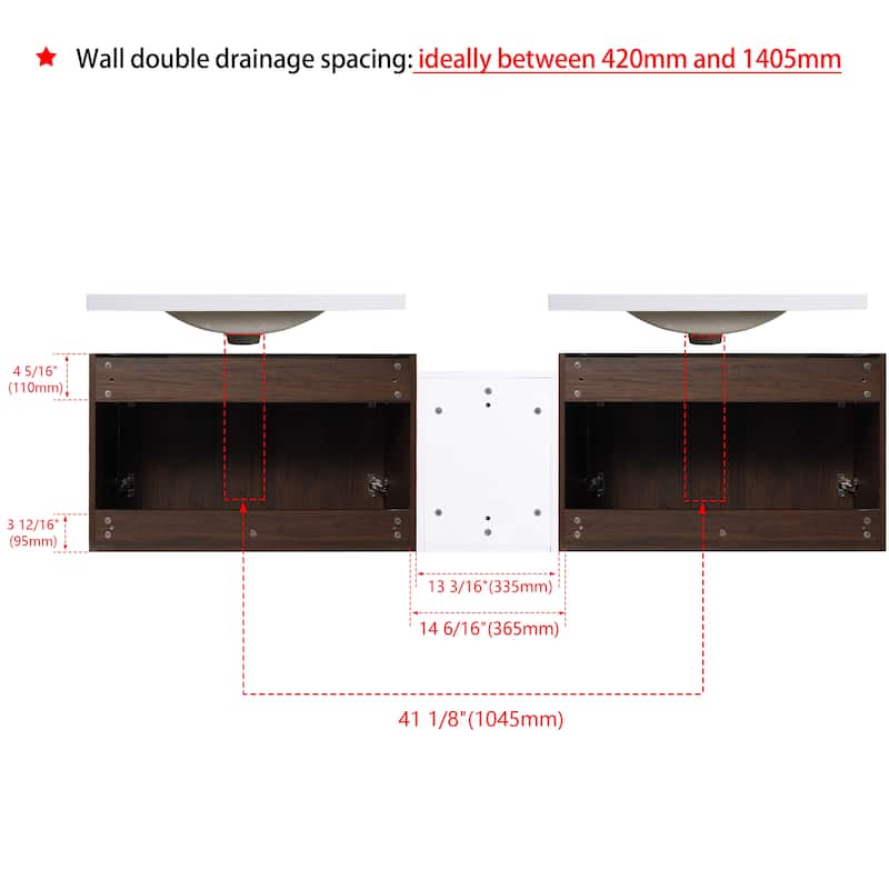 Bathroom Vanity With Sink In 24/36/48/60/72/84 Inch, Floating Bathroom Vanity With Soft Close Door and Shelf