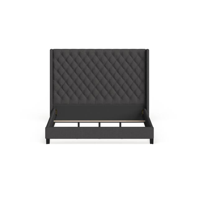 Naples Wingback Button Tufted Tall Headboard Bed by iNSPIRE Q Artisan