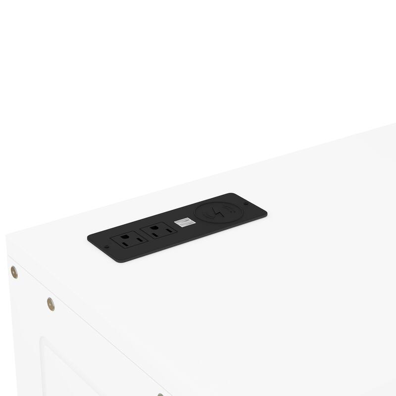 Murphy Bed with Built-in Charging Station, Shelves & Storage Cabinets, Platform Bed Frame Space-Saving Folding Wall Cabinets Bed