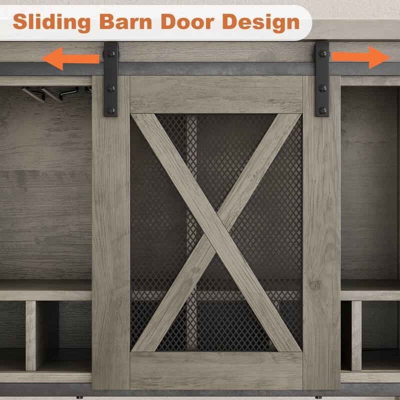 Sliding barn door sideboard