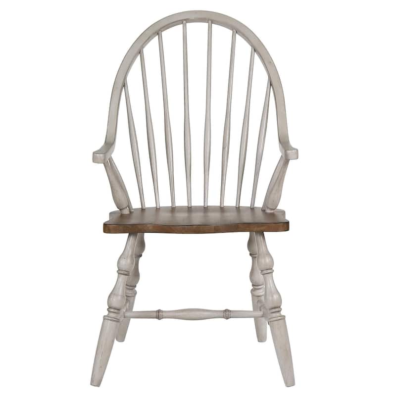 Retro Dining Chair With Arms - Relaxation Armchair, Fully Assembled, Distressed Wood Finish