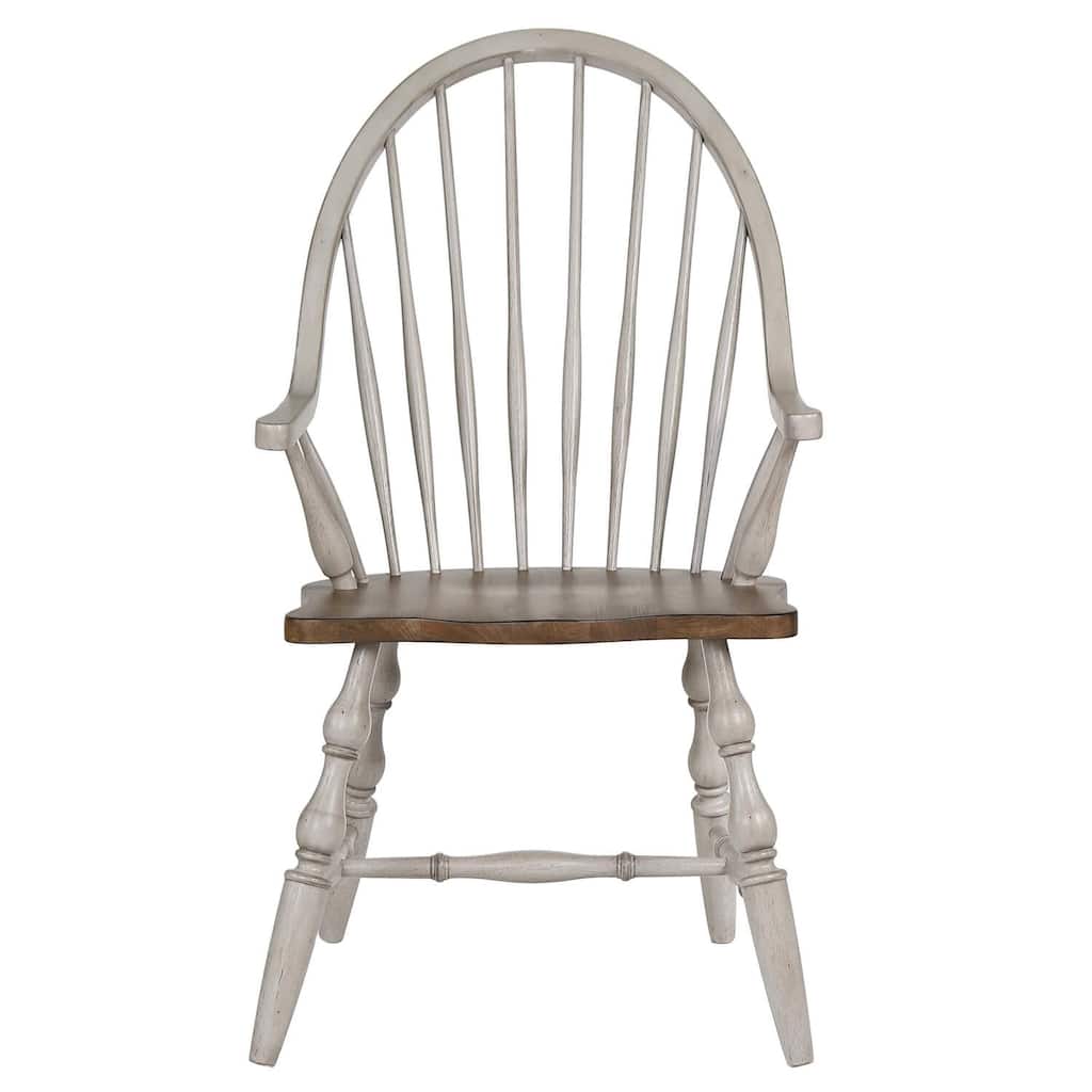 Retro Dining Chair With Arms - Relaxation Armchair, Fully Assembled, Distressed Wood Finish