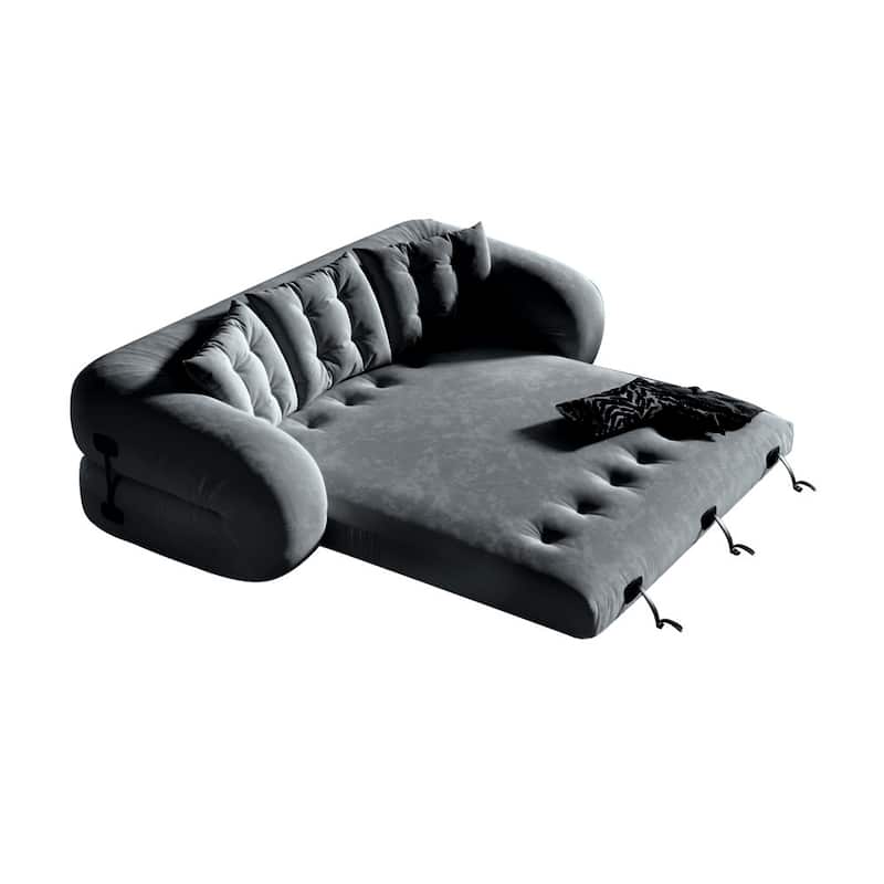 JASIWAY Modern Convertible Sleeper Sofa Chair Bed, White