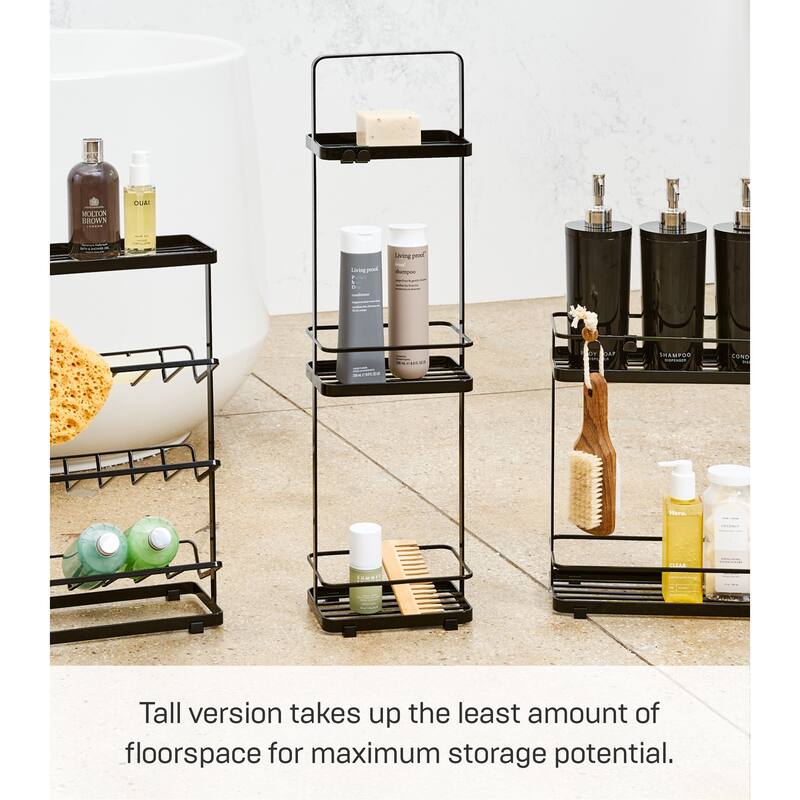Yamazaki Home Shower Caddy - Three Sizes, Steel, Large - L 4.72 x W 7.09 x H 26.38 inches