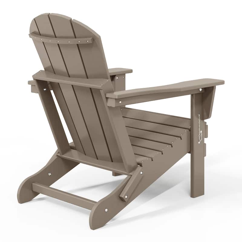 Polytrends Laguna Weather Resistant Outdoor Patio Folding Adirondack Chairs (Set of 4)