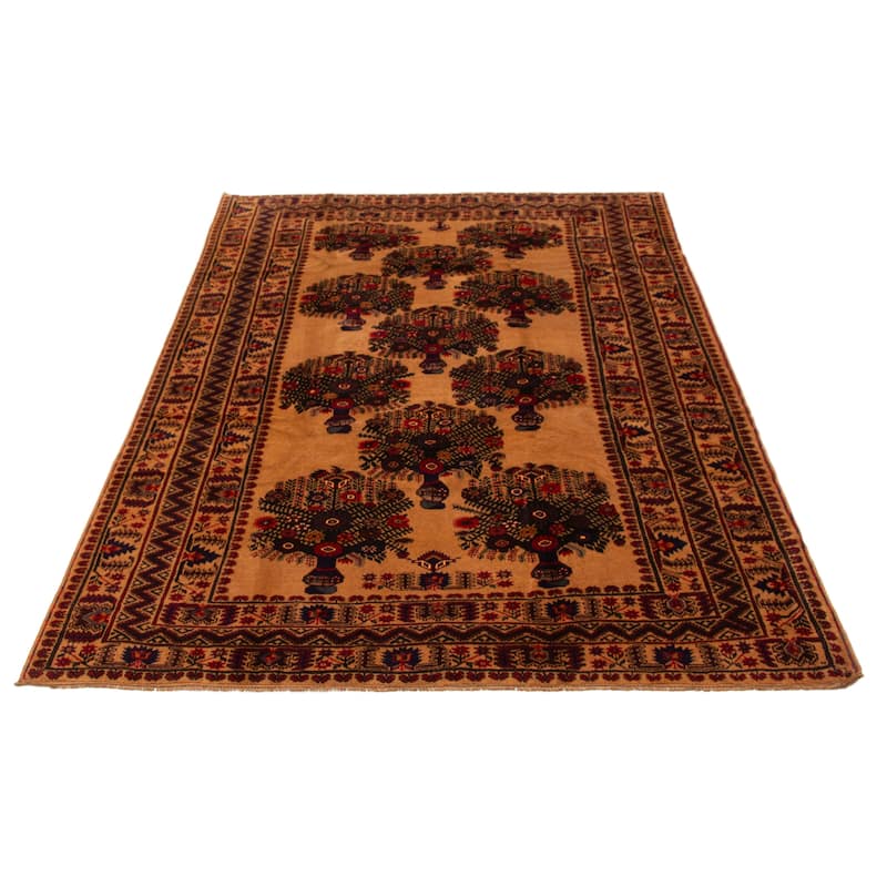 ECARPETGALLERY Hand-knotted Teimani Brown Wool Rug - 6'10 x 9'10