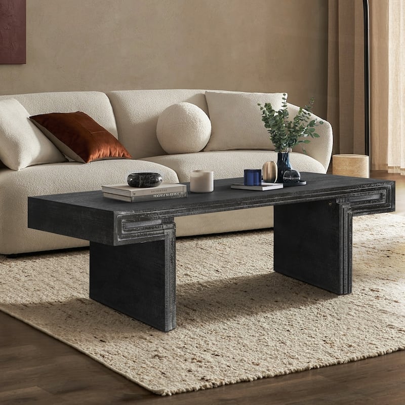 Double-Tier Structure with Rustic Finish Coffee Table
