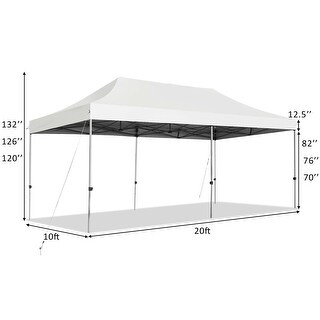 10 x 20 Ft Adjustable Folding Heavy Duty Sun Shelter with Carrying Bag