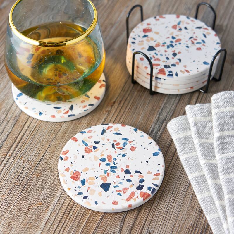Terrazzo Stoneware Coasters by Twine Bed Bath & Beyond 38929335