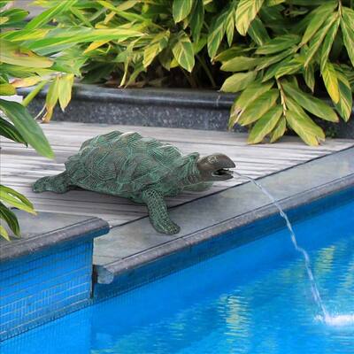 Design Toscano Bronze Spitting Turtle Garden Statue