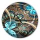preview thumbnail 9 of 8, Designart 'Light Blue Fractal Flower' Oversized Modern Wall CLock
