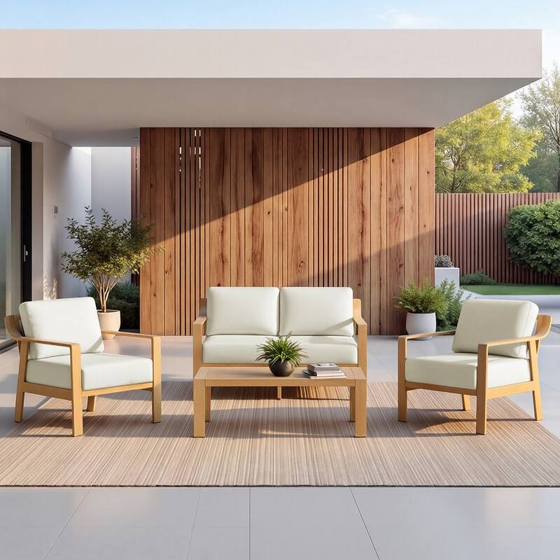 Spruce & Spring Outdoor Patio Furniture Set Aluminum Sofa Accent Chair