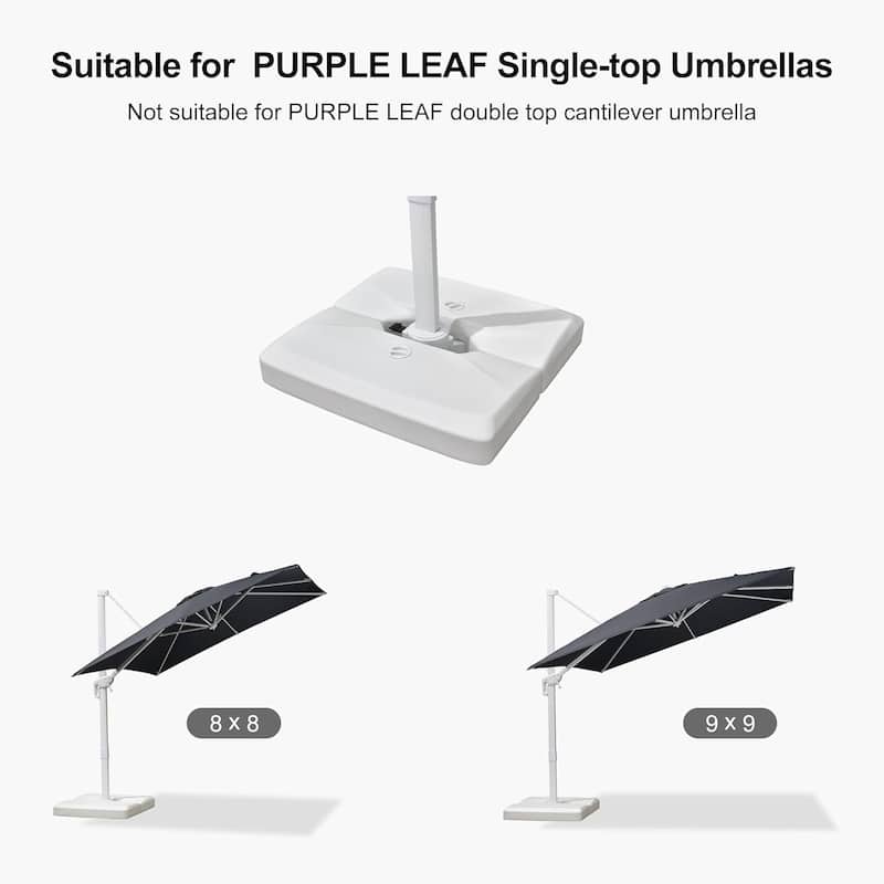 PURPLE LEAF Outdoor Umbrella Base Cantilever Umbrella Base 165 Lbs - 33.5" X 32.7"