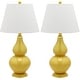 preview thumbnail 6 of 6, SAFAVIEH Lighting 27-inch Cybil Double Gourd Yellow Table Lamp (Set of 2) - 14" x 14" x 26"