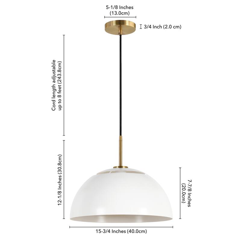 Jordyn 16" Wide Pendant with Metal Shade