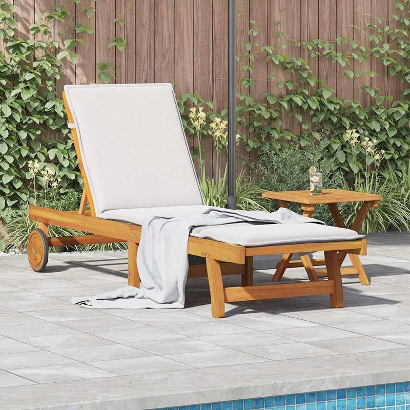 vidaXL Patio Lounge Chair Outdoor Sunbed Poolside Sunlounger Solid Wood Acacia - 78.3" x 23.2"/24.8" x 11.8"/24.4"/29.9"/33.5"