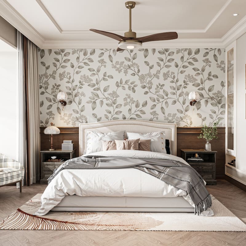 Farmhouse Nightstand with 2 Drawers, Open Shelf & Power Port, Rustic Bedside Table, Antique Brass Handles, White/Grey