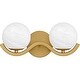 preview thumbnail 2 of 6, Spherical 2-Light Aged Brass Bath Light