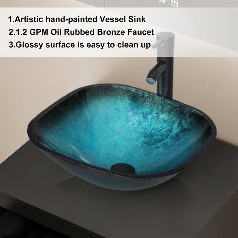 Modern Wall Mounted Bathroom Vanity Set with Vessel Sink & Faucet