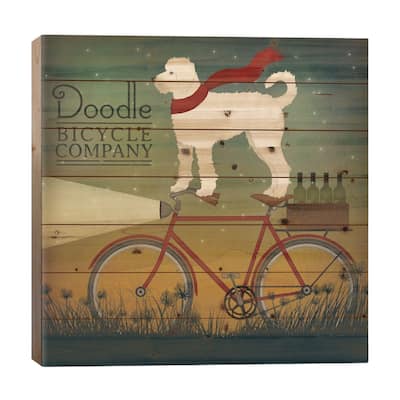 Doodle Bicycle Company Print On Wood by Ryan Fowler - Multi-Color